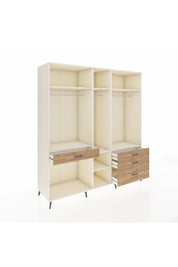 Kronos Dolap 7 Raflı 4 Çekmeceli 3 Askılı 220x59x243 Aytaşı-Aytaşı/Çam