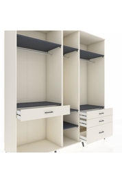 Kronos Dolap 7 Raflı 4 Çekmeceli 3 Askılı 220x59x243 Aytaşı-Antrasit/Aytaşı