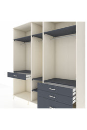 Kronos Dolap 7 Raflı 4 Çekmeceli 3 Askılı 220x59x243 Aytaşı-Antrasit/Antrasit