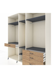 Kronos Dolap 7 Raflı 4 Çekmeceli 3 Askılı 220x59x243 Aytaşı-Antrasit/Çam