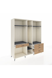 Kronos Dolap 7 Raflı 4 Çekmeceli 3 Askılı 220x59x243 Aytaşı-Antrasit/Çam