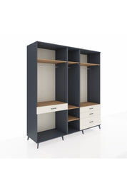 Kronos Dolap 7 Raflı 4 Çekmeceli 3 Askılı 220x59x243 Antrasit-Çam/Aytaşı