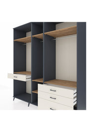 Kronos Dolap 7 Raflı 4 Çekmeceli 3 Askılı 220x59x243 Antrasit-Çam/Aytaşı