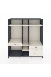 Kronos Dolap 7 Raflı 4 Çekmeceli 3 Askılı 220x59x243 Antrasit-Aytaşı/Aytaşı