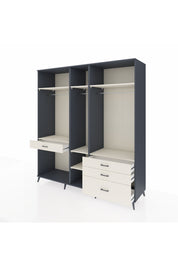 Kronos Dolap 7 Raflı 4 Çekmeceli 3 Askılı 220x59x243 Antrasit-Aytaşı/Aytaşı