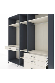 Kronos Dolap 7 Raflı 4 Çekmeceli 3 Askılı 220x59x243 Antrasit-Aytaşı/Aytaşı