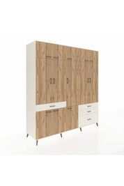 Kronos Dolap 8 Raflı 4 Çekmeceli 3 Askılı 220x59x243 Aytaşı-Çam/Aytaşı