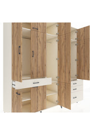 Kronos Dolap 8 Raflı 4 Çekmeceli 3 Askılı 220x59x243 Aytaşı-Çam/Aytaşı