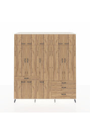 Kronos Dolap 8 Raflı 4 Çekmeceli 3 Askılı 220x59x243 Aytaşı-Çam/Çam