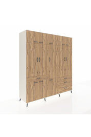 Kronos Dolap 8 Raflı 4 Çekmeceli 3 Askılı 220x59x243 Aytaşı-Çam/Çam