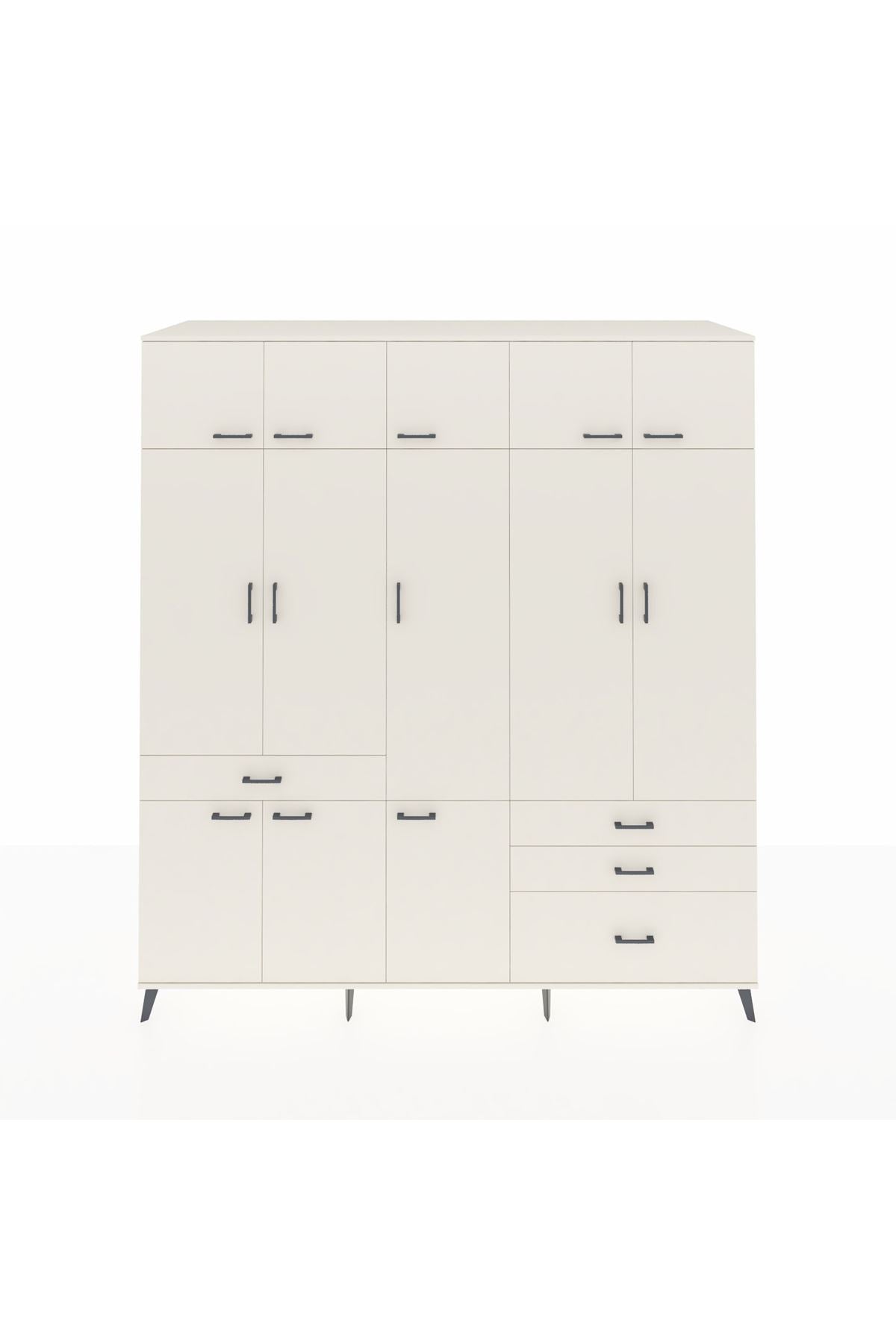 Kronos Dolap 8 Raflı 4 Çekmeceli 3 Askılı 220x59x243 Aytaşı-Aytaşı/Aytaşı