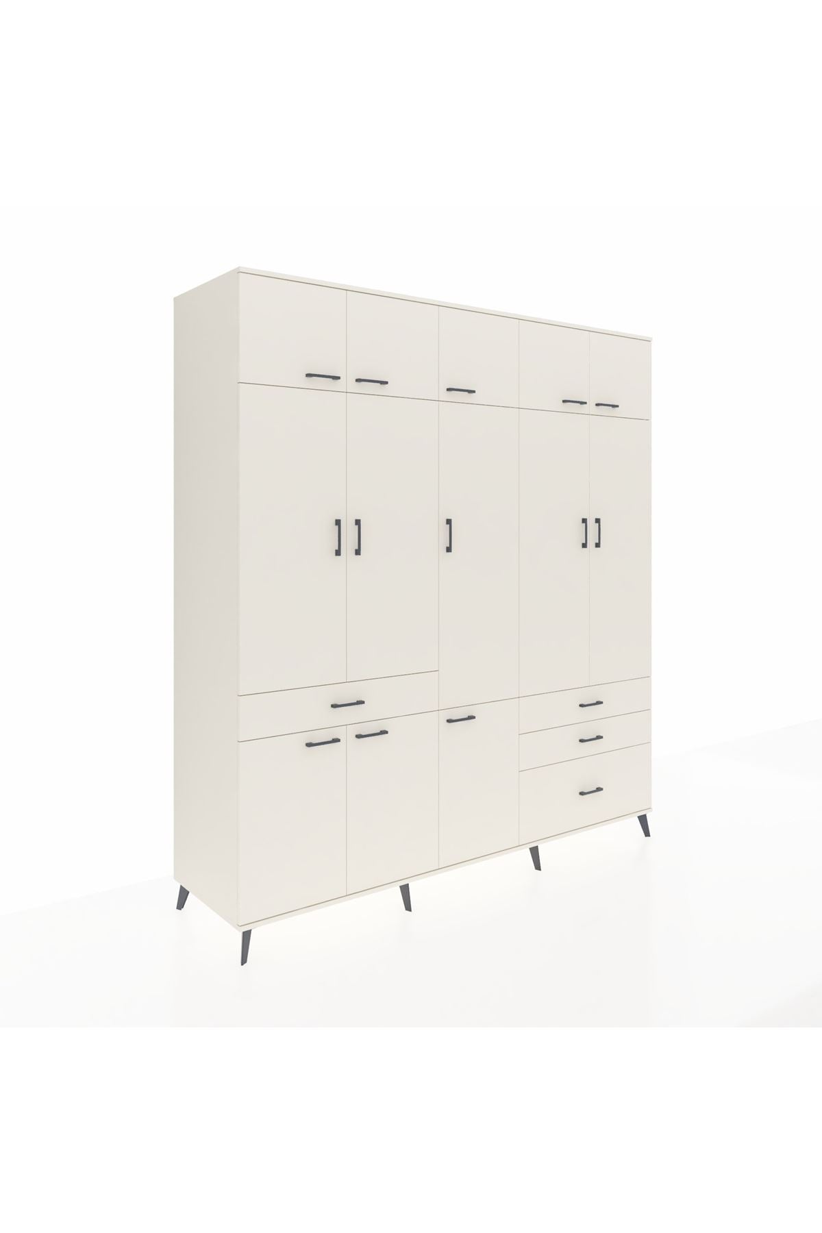 Kronos Dolap 8 Raflı 4 Çekmeceli 3 Askılı 220x59x243 Aytaşı-Aytaşı/Aytaşı