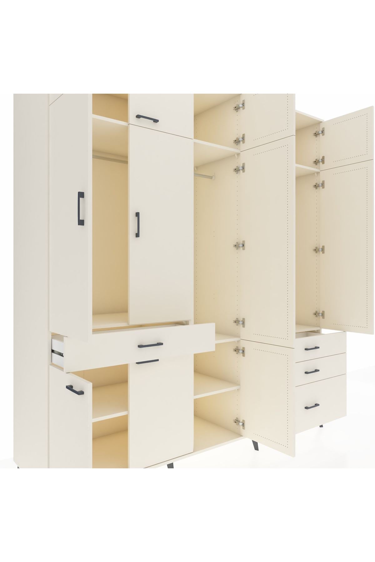 Kronos Dolap 8 Raflı 4 Çekmeceli 3 Askılı 220x59x243 Aytaşı-Aytaşı/Aytaşı