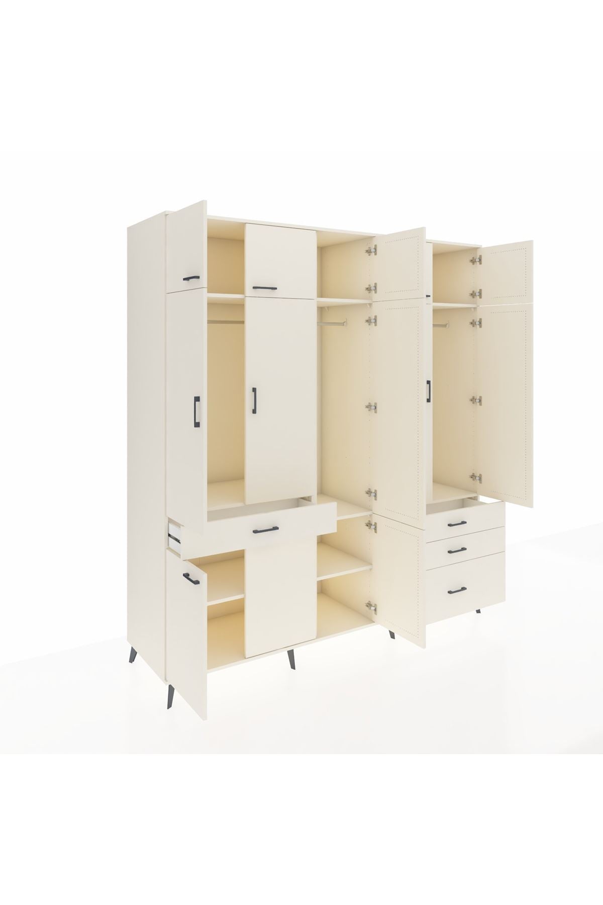 Kronos Dolap 8 Raflı 4 Çekmeceli 3 Askılı 220x59x243 Aytaşı-Aytaşı/Aytaşı