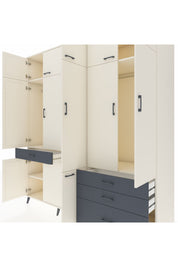 Kronos Dolap 8 Raflı 4 Çekmeceli 3 Askılı 220x59x243 Aytaşı-Aytaşı/Antrasit