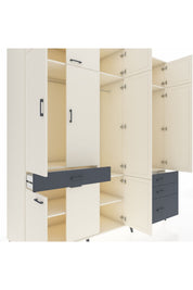 Kronos Dolap 8 Raflı 4 Çekmeceli 3 Askılı 220x59x243 Aytaşı-Aytaşı/Antrasit