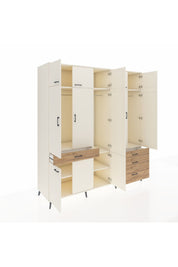 Kronos Dolap 8 Raflı 4 Çekmeceli 3 Askılı 220x59x243 Aytaşı-Aytaşı/Çam