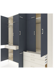 Kronos Dolap 8 Raflı 4 Çekmeceli 3 Askılı 220x59x243 Aytaşı-Antrasit/Aytaşı