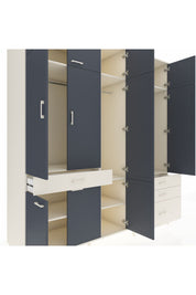 Kronos Dolap 8 Raflı 4 Çekmeceli 3 Askılı 220x59x243 Aytaşı-Antrasit/Aytaşı