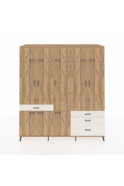 Kronos Dolap 8 Raflı 4 Çekmeceli 3 Askılı 220x59x243 Çam-Çam/Aytaşı