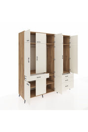 Kronos Dolap 8 Raflı 4 Çekmeceli 3 Askılı 220x59x243 Çam-Aytaşı/Aytaşı