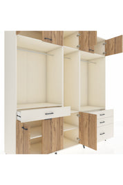 Kronos Dolap 8 Raflı 4 Çekmeceli 3 Askılı 220x59x243 Aytaşı-Çam/Aytaşı