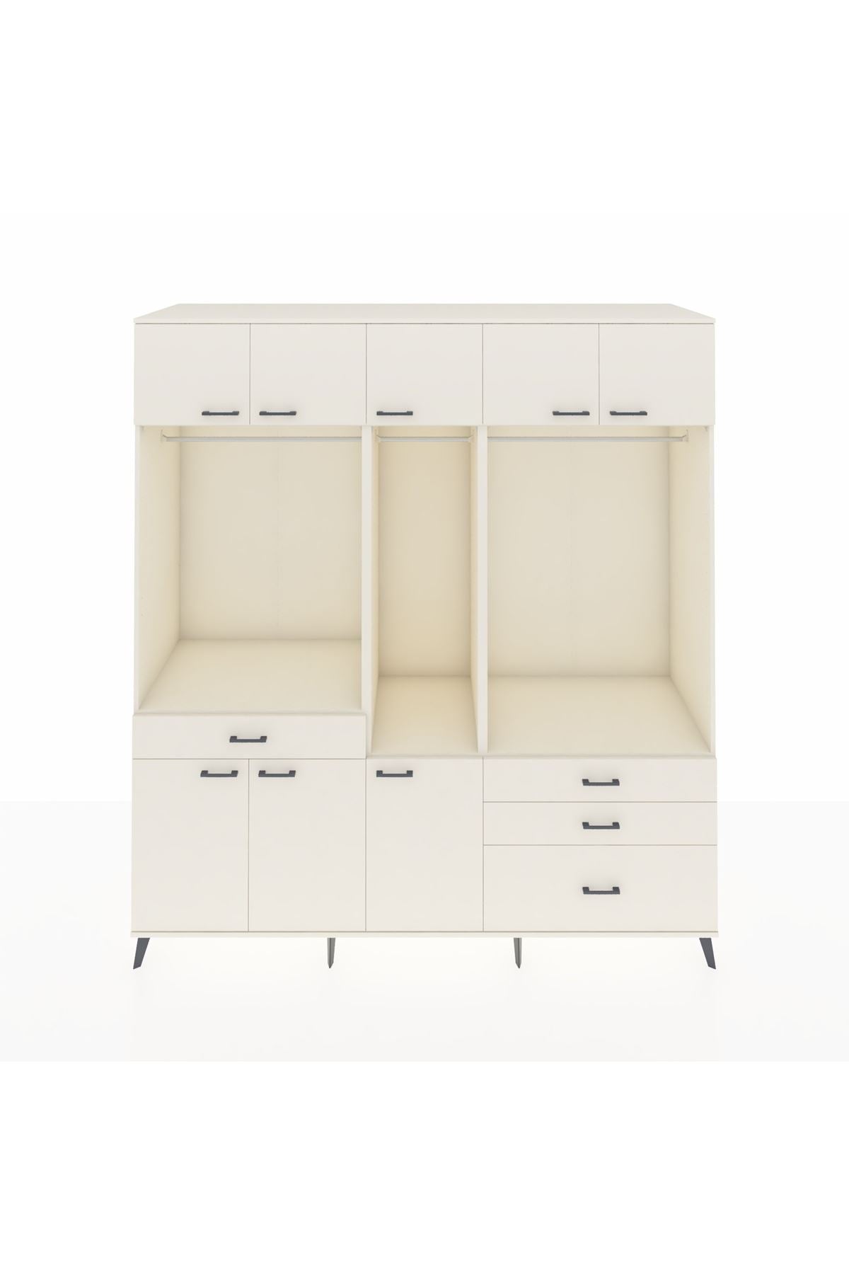 Kronos Dolap 8 Raflı 4 Çekmeceli 3 Askılı 220x59x243 Aytaşı-Aytaşı/Aytaşı