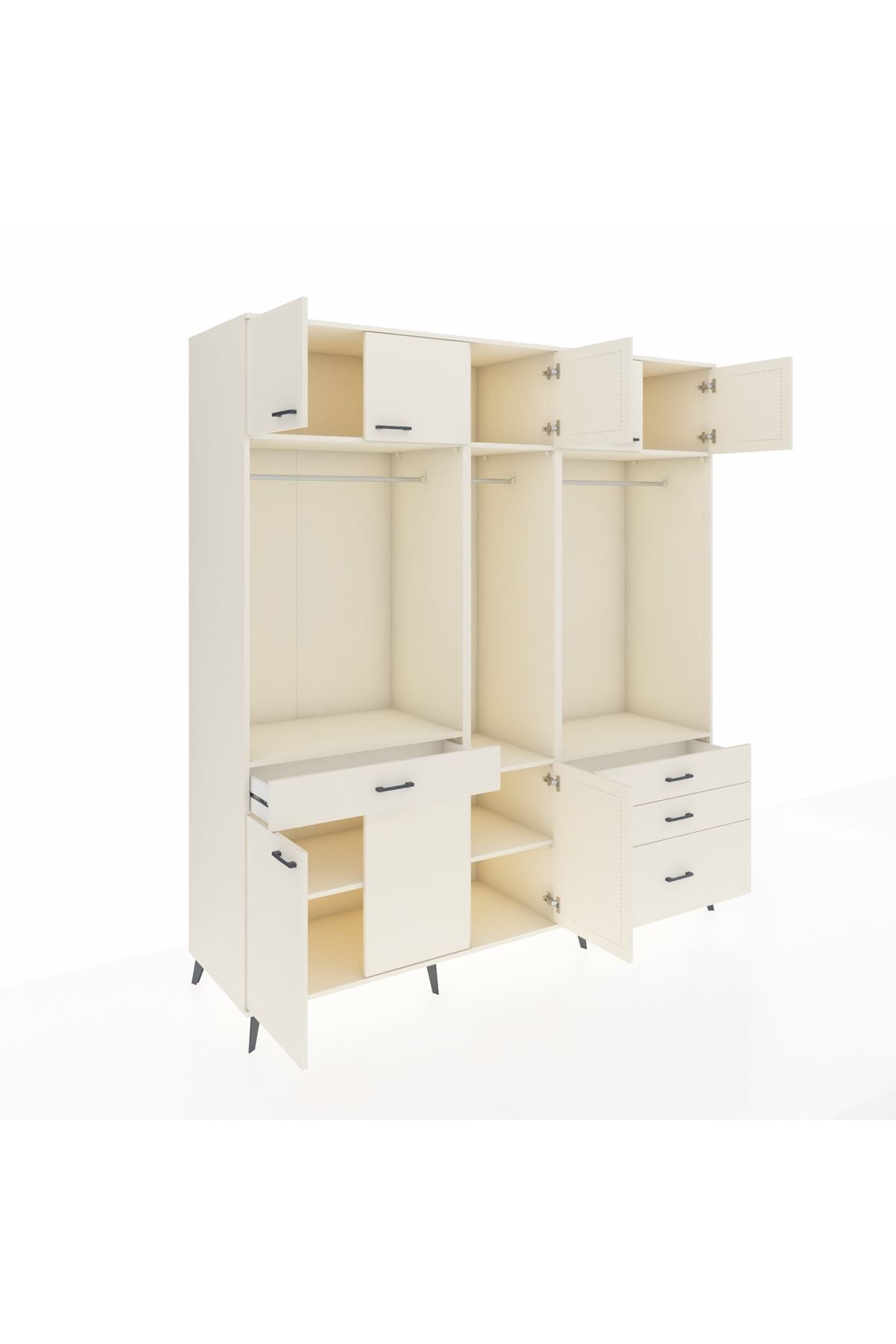 Kronos Dolap 8 Raflı 4 Çekmeceli 3 Askılı 220x59x243 Aytaşı-Aytaşı/Aytaşı