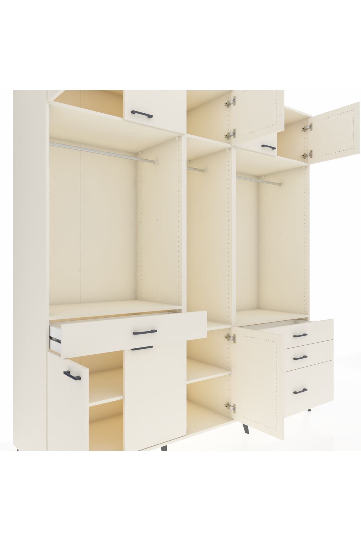 Kronos Dolap 8 Raflı 4 Çekmeceli 3 Askılı 220x59x243 Aytaşı-Aytaşı/Aytaşı