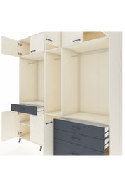 Kronos Dolap 8 Raflı 4 Çekmeceli 3 Askılı 220x59x243 Aytaşı-Aytaşı/Antrasit