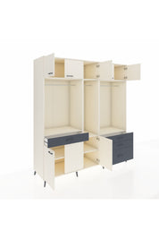 Kronos Dolap 8 Raflı 4 Çekmeceli 3 Askılı 220x59x243 Aytaşı-Aytaşı/Antrasit