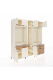 Kronos Dolap 8 Raflı 4 Çekmeceli 3 Askılı 220x59x243 Aytaşı-Aytaşı/Çam