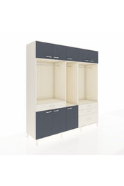 Kronos Dolap 8 Raflı 4 Çekmeceli 3 Askılı 220x59x243 Aytaşı-Antrasit/Aytaşı