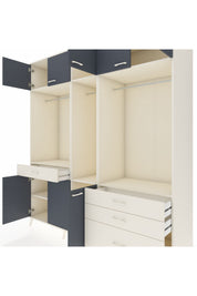 Kronos Dolap 8 Raflı 4 Çekmeceli 3 Askılı 220x59x243 Aytaşı-Antrasit/Aytaşı