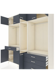 Kronos Dolap 8 Raflı 4 Çekmeceli 3 Askılı 220x59x243 Aytaşı-Antrasit/Antrasit