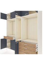 Kronos Dolap 8 Raflı 4 Çekmeceli 3 Askılı 220x59x243 Aytaşı-Antrasit/Çam