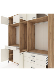Kronos Dolap 8 Raflı 4 Çekmeceli 3 Askılı 220x59x243 Çam-Aytaşı/Aytaşı