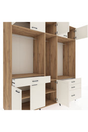 Kronos Dolap 8 Raflı 4 Çekmeceli 3 Askılı 220x59x243 Çam-Aytaşı/Aytaşı