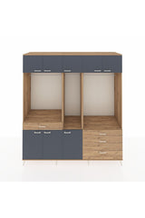 Kronos Dolap 8 Raflı 4 Çekmeceli 3 Askılı 220x59x243