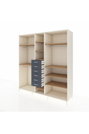 Kronos Dolap 10 Raflı 6 Çekmeceli 3 Askılı 220x59x243 Aytaşı-Çam/Antrasit