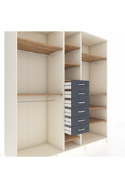 Kronos Dolap 10 Raflı 6 Çekmeceli 3 Askılı 220x59x243 Aytaşı-Çam/Antrasit