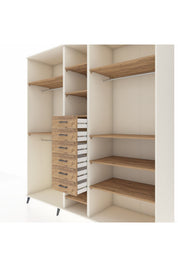 Kronos Dolap 10 Raflı 6 Çekmeceli 3 Askılı 220x59x243 Aytaşı-Çam/Çam