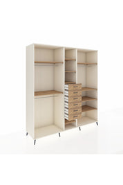 Kronos Dolap 10 Raflı 6 Çekmeceli 3 Askılı 220x59x243 Aytaşı-Çam/Çam