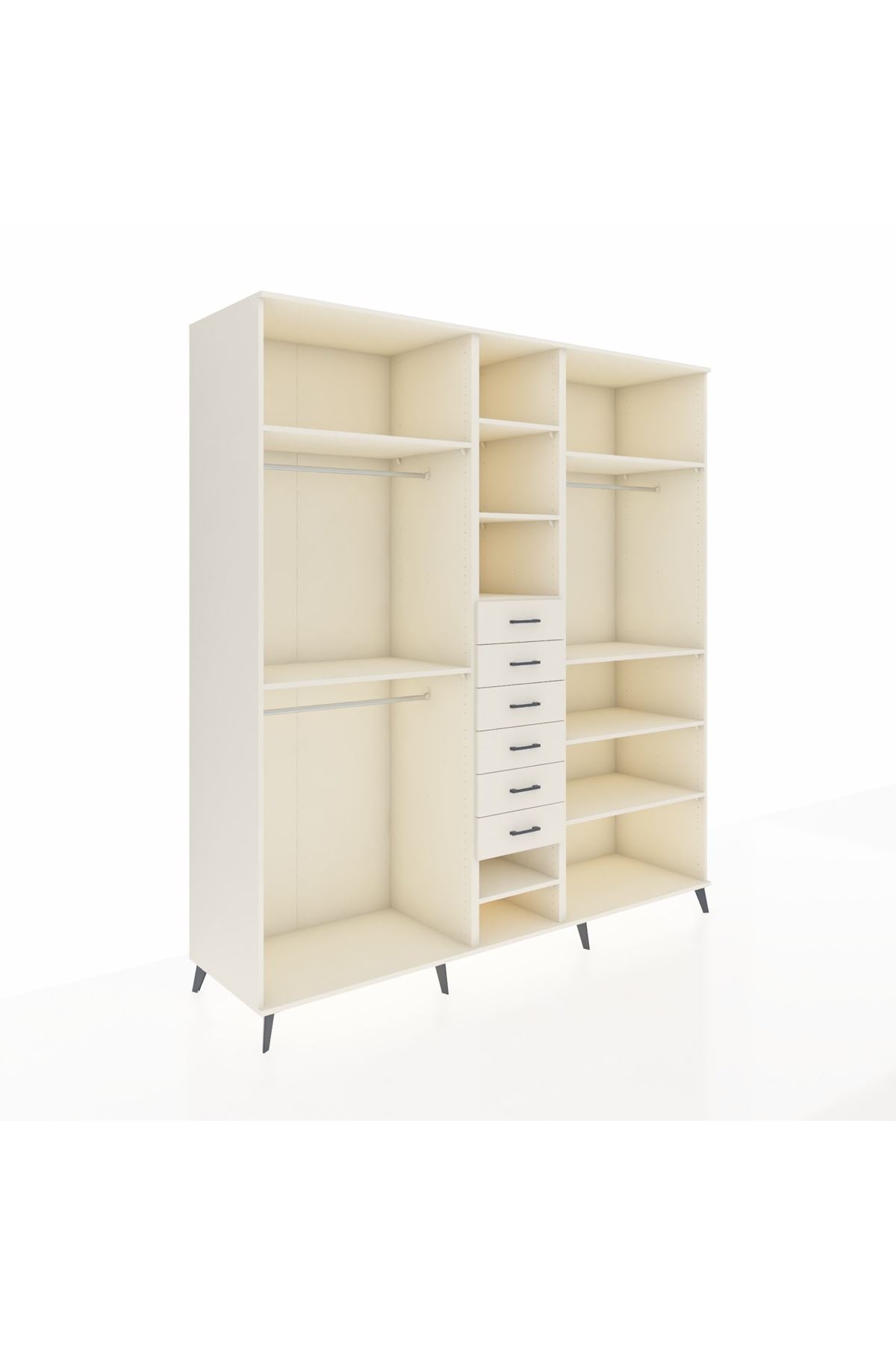 Kronos Dolap 10 Raflı 6 Çekmeceli 3 Askılı 220x59x243 Aytaşı-Aytaşı/Aytaşı