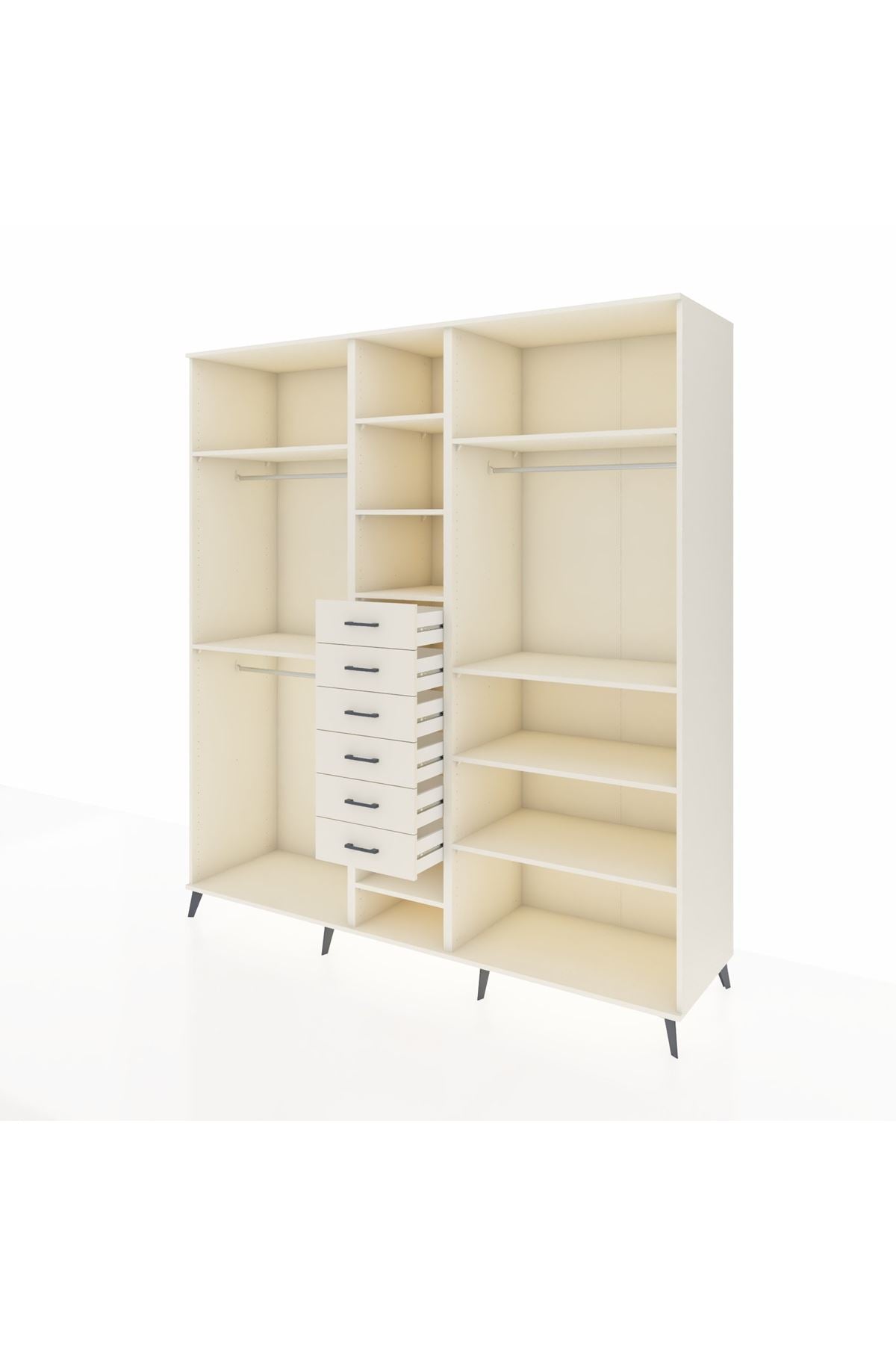 Kronos Dolap 10 Raflı 6 Çekmeceli 3 Askılı 220x59x243 Aytaşı-Aytaşı/Aytaşı