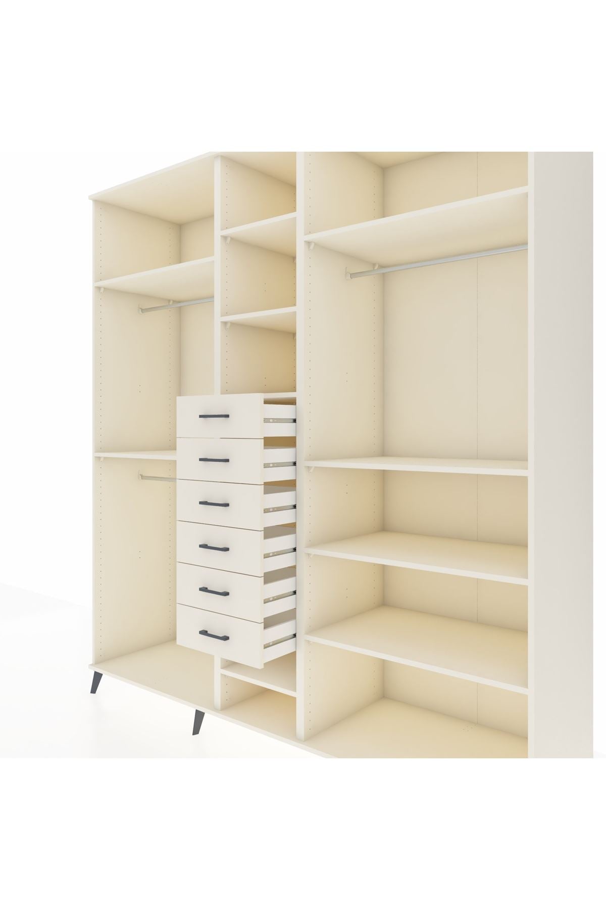 Kronos Dolap 10 Raflı 6 Çekmeceli 3 Askılı 220x59x243 Aytaşı-Aytaşı/Aytaşı