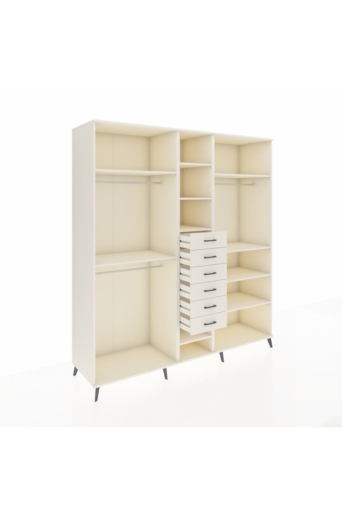 Kronos Dolap 10 Raflı 6 Çekmeceli 3 Askılı 220x59x243 Aytaşı-Aytaşı/Aytaşı