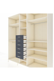 Kronos Dolap 10 Raflı 6 Çekmeceli 3 Askılı 220x59x243 Aytaşı-Aytaşı/Antrasit