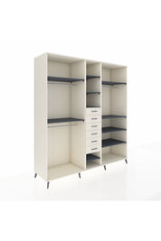 Kronos Dolap 10 Raflı 6 Çekmeceli 3 Askılı 220x59x243 Aytaşı-Antrasit/Aytaşı