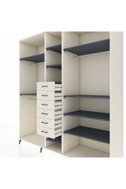 Kronos Dolap 10 Raflı 6 Çekmeceli 3 Askılı 220x59x243 Aytaşı-Antrasit/Aytaşı